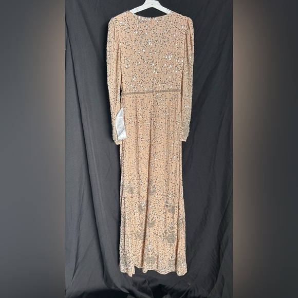 Mac Duggal 10769 NWOT Sequined Floral Embellished Long Sleeve Gown - Picture 7 of 7